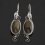 Серьги обсидиан золотистый Мексика (нейзильбер)