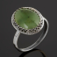 Кольцо нефрит зеленый Россия (нейзильбер) размер 17