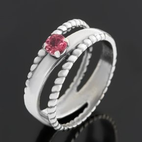Кольцо турмалин розовый (рубеллит) Бразилия (латунь оксидир., посеребр.) огранка размер 17,5
