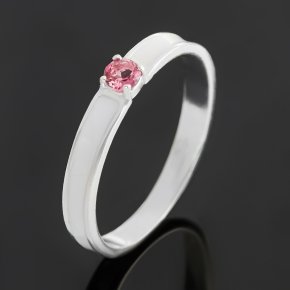 Кольцо турмалин розовый (рубеллит) Бразилия (латунь посеребр., эмаль) огранка размер 17,5