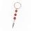 Брелок яшма красная ЮАР (сталь хир., биж. сплав) 7 см