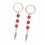 Брелок яшма красная ЮАР (сталь хир., биж. сплав) 7 см