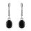 Серьги шпинель черная Шри Ланка (сталь хир.) огранка
