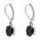 Серьги шпинель черная Шри Ланка (сталь хир.) огранка