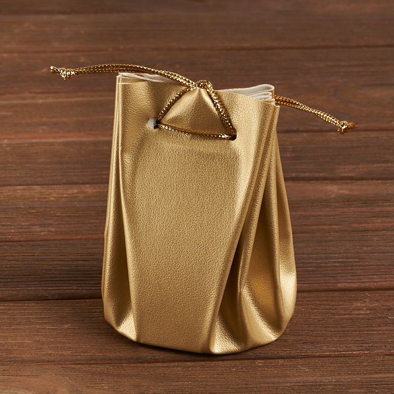 Подарочная упаковка (кожа иск., текстиль) универсальная (мешочек объемный) 80х65х55 мм