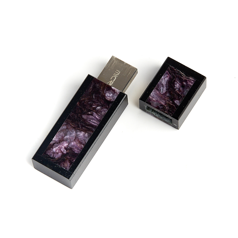 USB-флеш-накопитель микс долерит, чароит 32 Гб 6,5 см