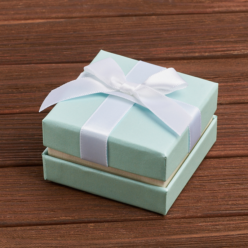 Подарочная упаковка (картон, текстиль) под комплект (кольцо, серьги, цепь, кулон) (коробка) (микс) 60х60х35 мм