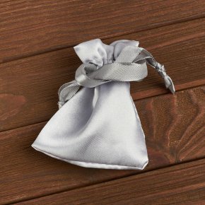 Подарочная упаковка (текстиль) универсальная (мешочек плоский) (серый) 90х70 мм
