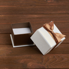 Подарочная упаковка (картон, текстиль) под кольцо/серьги (коробка) (микс) 50х50х40 мм