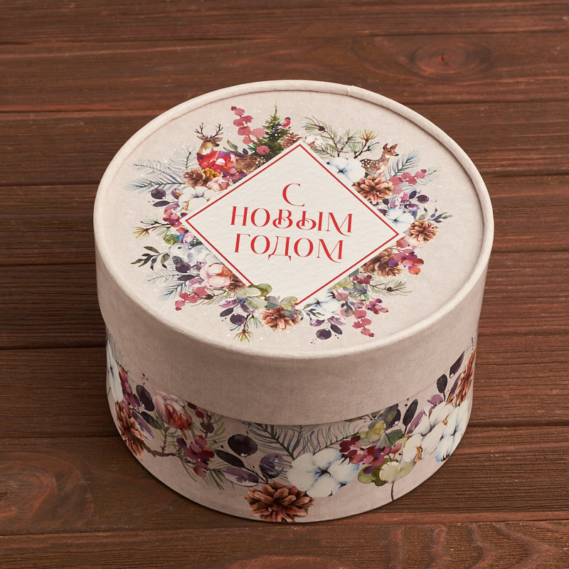 Подарочная упаковка (картон) универсальная (коробка) (бежевый) 130х85 мм