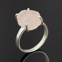 Кольцо розовый кварц Бразилия (латунь посеребр.) размер 16,5