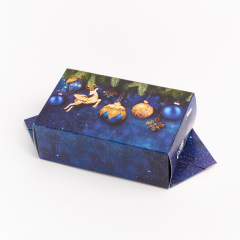 Подарочная упаковка (картон) универсальная (коробка-конфета) (синий) 225х95х55 мм