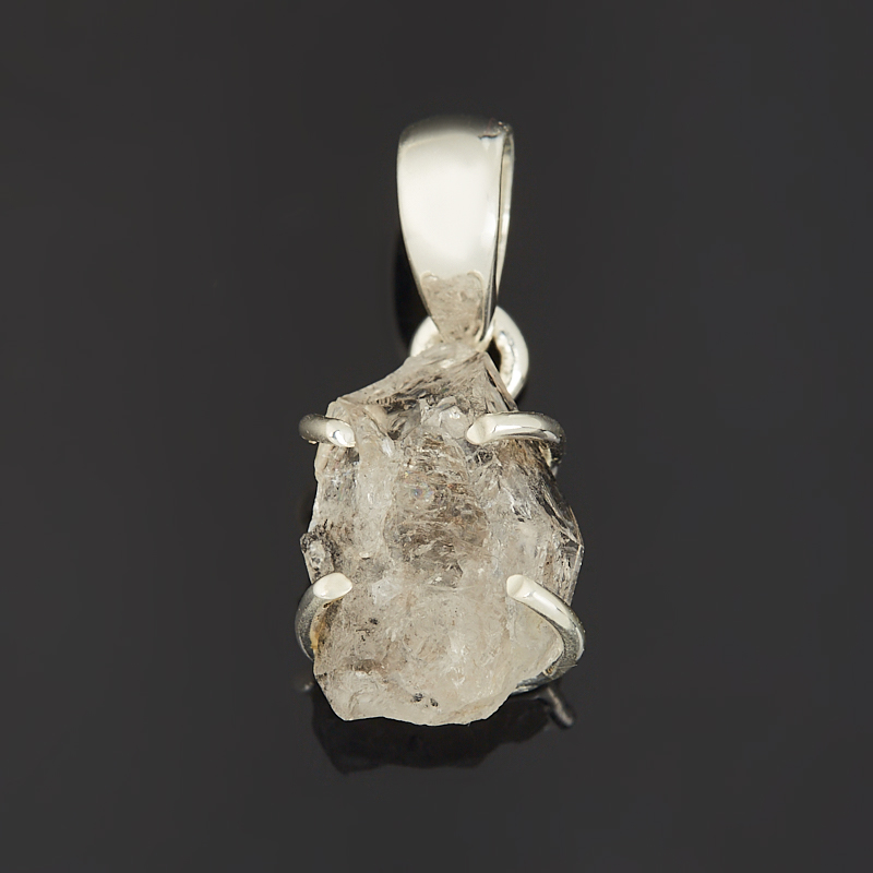 Кулон горный хрусталь (Херкимерский алмаз) Бразилия (латунь посеребр.) 2,5 см