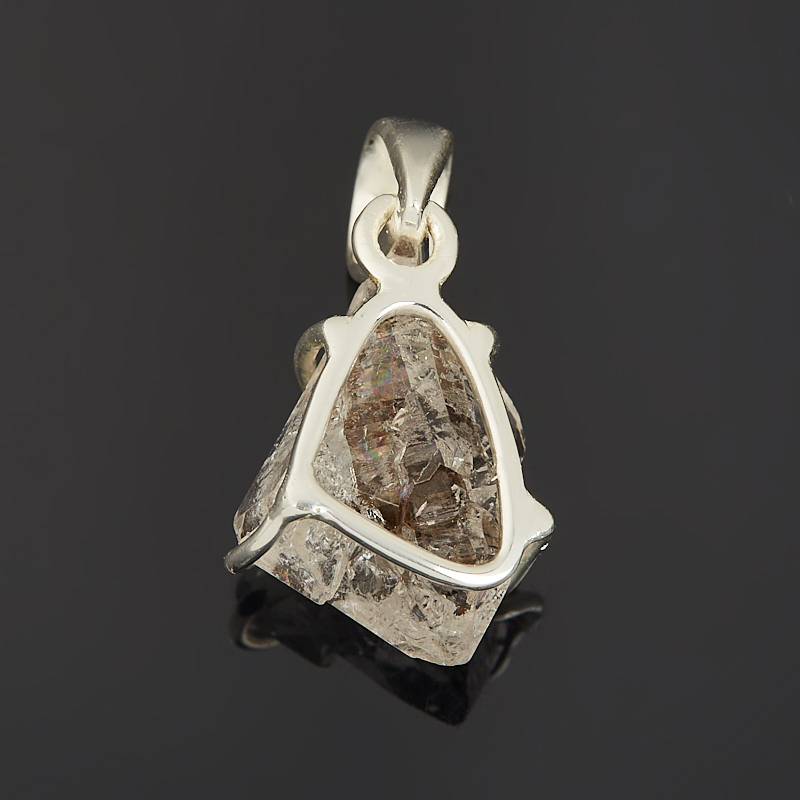 Кулон горный хрусталь (Херкимерский алмаз) Бразилия (латунь посеребр.) 2,5 см