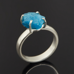 Кольцо апатит синий Бразилия (латунь посеребр.) размер 16,5