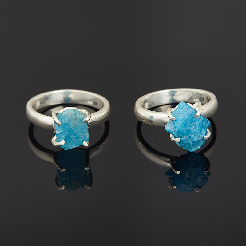 Кольцо апатит синий Бразилия (латунь посеребр.) размер 16,5