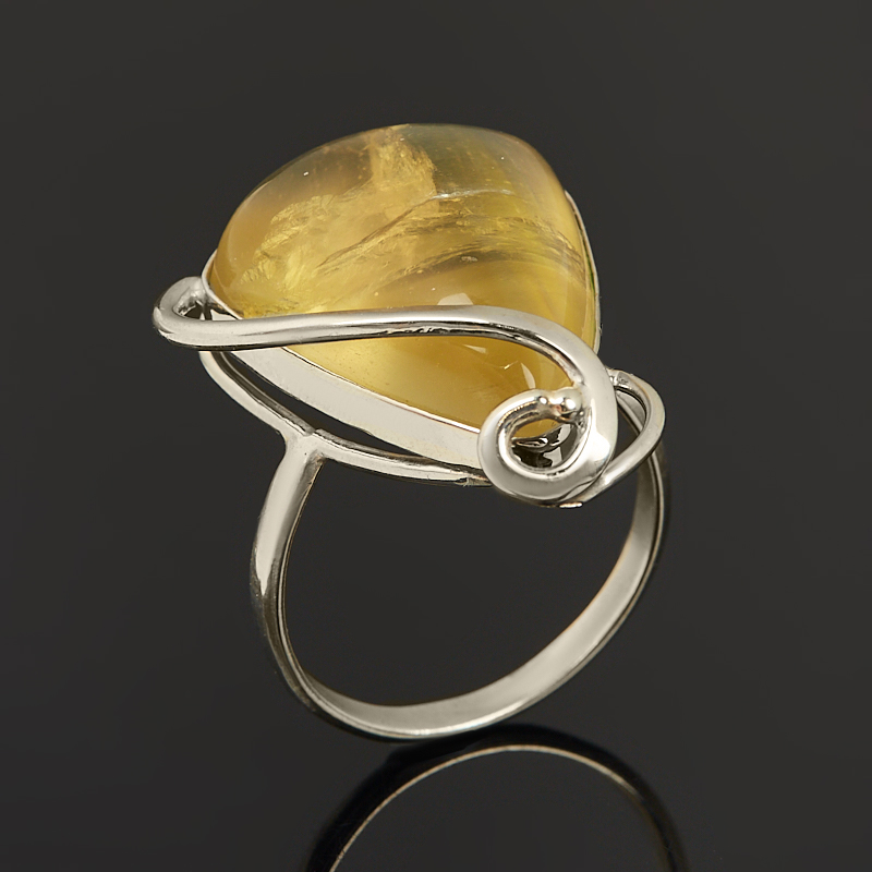 Кольцо флюорит желтый Россия (нейзильбер) размер 18,5