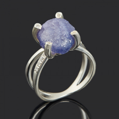 Кольцо танзанит Танзания (латунь посеребр.) размер 17