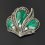 Брошь малахит Конго (сталь хир.)