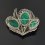 Брошь малахит Конго (сталь хир.)