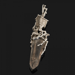 Кулон кварц Россия (нейзильбер рутений) огранка 7 см