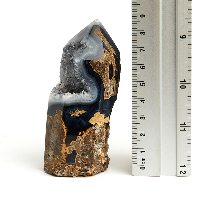 Кристалл агат серый Ботсвана (ограненный) M (7-12 см)