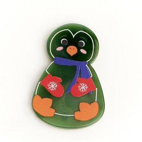Магнит нефрит зеленый Россия Пингвин 5 см