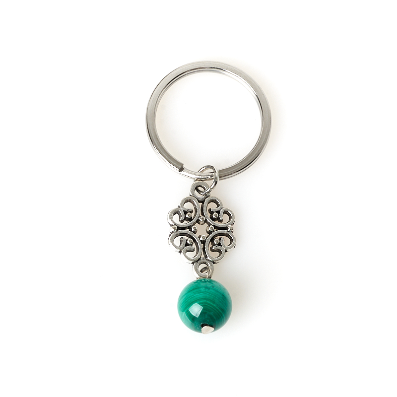 Брелок малахит Конго (биж. сплав, сталь хир.) 3 см