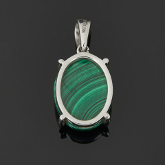 Кулон малахит Конго (сталь хир.) овал 2,5 см
