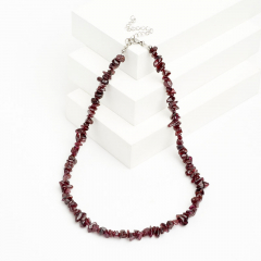 Бусы гранат альмандин Индия 44 см (+7 см) (сталь хир.)