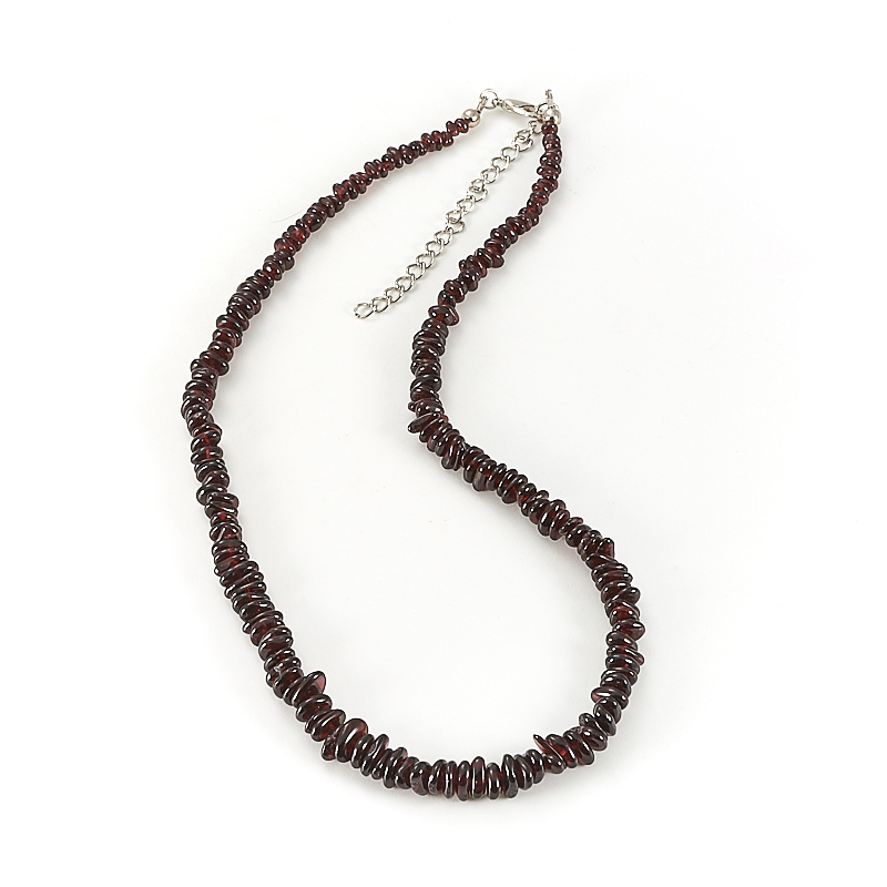 Бусы гранат альмандин Индия 44 см (+7 см) (сталь хир.)