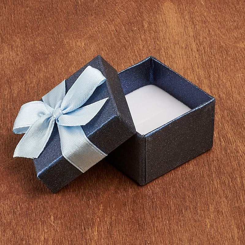 Подарочная упаковка (картон) под кольцо/серьги (коробка) (синий) 40х40х30 мм