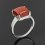 Кольцо яшма красная ЮАР (сталь хир.) размер 17