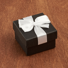 Подарочная упаковка (картон) под кольцо/серьги (коробка) (черный) 40х40х30 мм