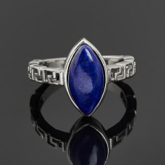 Кольцо лазурит Афганистан (сталь хир.) размер 17,5