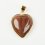 Кулон агат коричневый Ботсвана (биж. сплав) сердечко 3,5 см