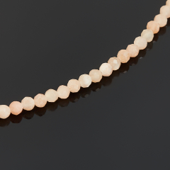 Чокер солнечный камень Индия огранка 3 мм 40 см (+7 см) (сталь хир.)