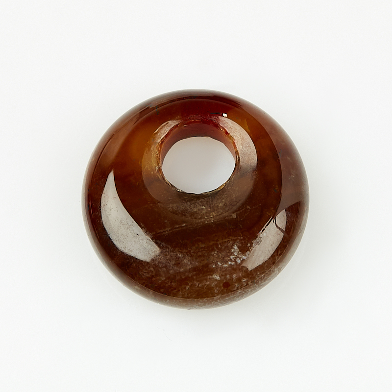 Кулон агат коричневый Ботсвана круг 1,5-2 см