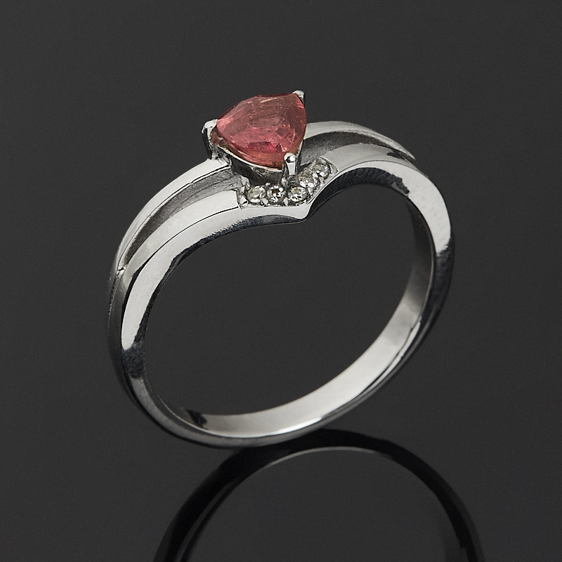 Кольцо турмалин розовый (рубеллит) Бразилия (сталь хир.) огранка размер 17