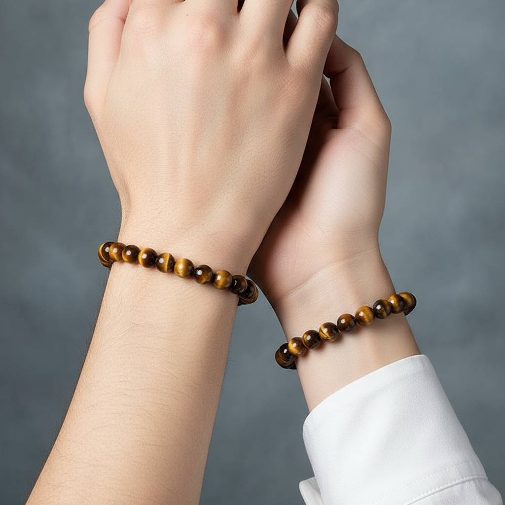 Браслет тигровый глаз ЮАР 8 мм 16 см
