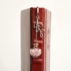 Закладка для книг розовый кварц Бразилия (биж. сплав, сталь хир., стекло) огранка 12 см