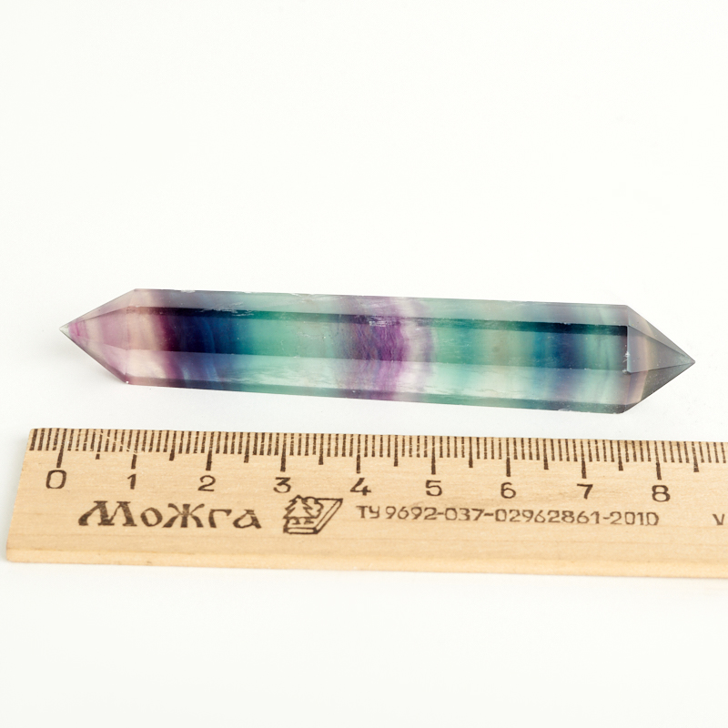 Кристалл флюорит Китай (двухголовик) (ограненный) M (7-12 см)
