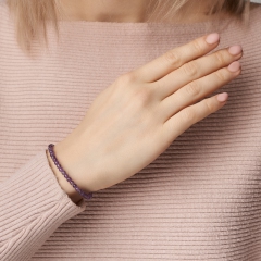 Браслет аметист Бразилия (сталь хир.) 4 мм 17 см (+3 см)