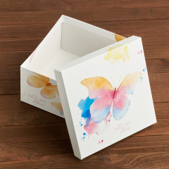 Подарочная упаковка (картон) универсальная (коробка) (микс) 180х180х100 мм