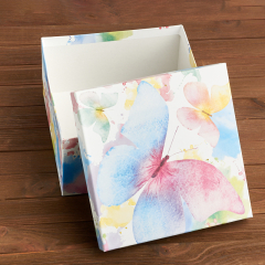 Подарочная упаковка (картон) универсальная (коробка) (микс) 200х200х110 мм