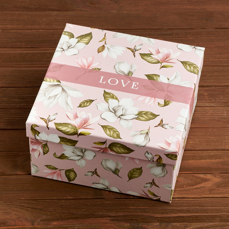 Подарочная упаковка (картон) универсальная (коробка) (микс) 200х200х110 мм