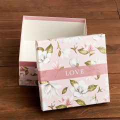 Подарочная упаковка (картон) универсальная (коробка) (микс) 200х200х110 мм