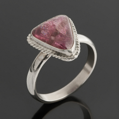 Кольцо турмалин розовый (рубеллит) Бразилия (нейзильбер) размер 17,5