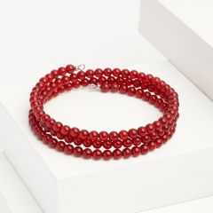 Браслет сердолик Ботсвана (биж. сплав, сталь хир.) пружина 4 мм 18 см (регулируемый)