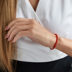 Браслет сердолик Ботсвана (сталь хир.) 4 мм 17 см (+3 см)